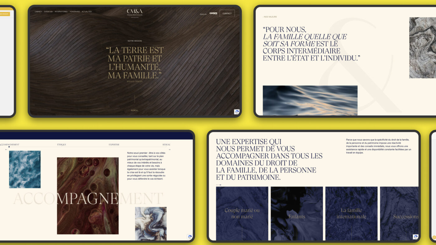 Capture du site CM&A Associés refondu par Crescendo Studio