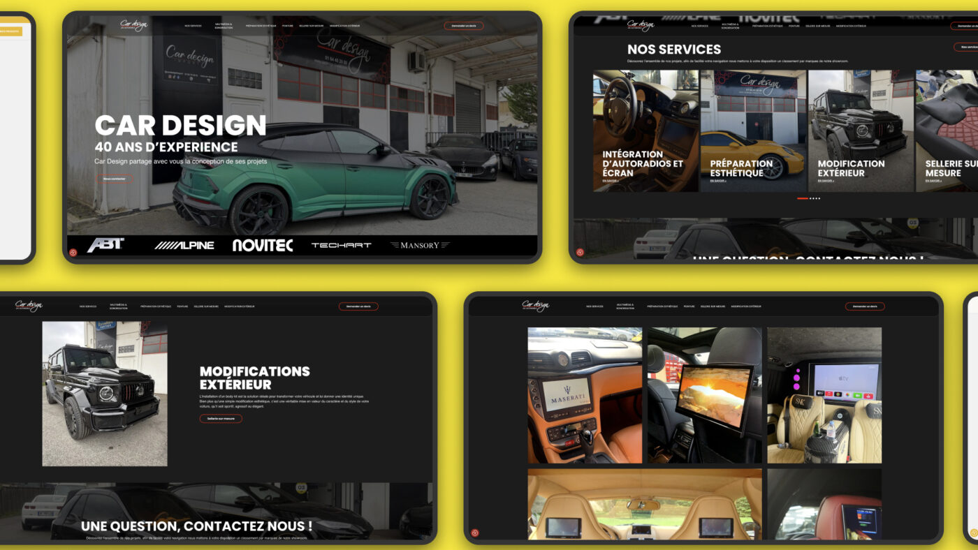 Capture du site Car Design France refondu par Crescendo Studio